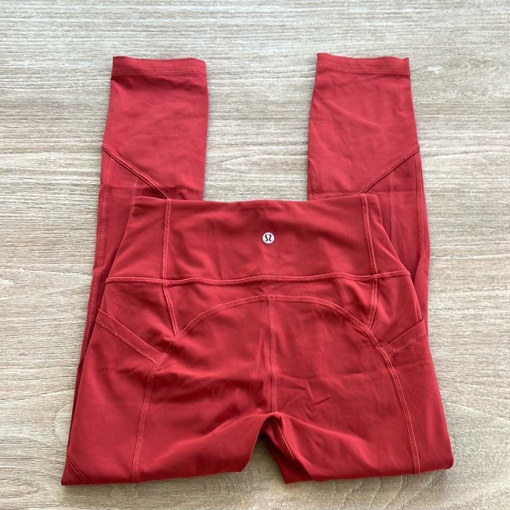 Clay Orange Lululemon Leggings Size 4 with pockets